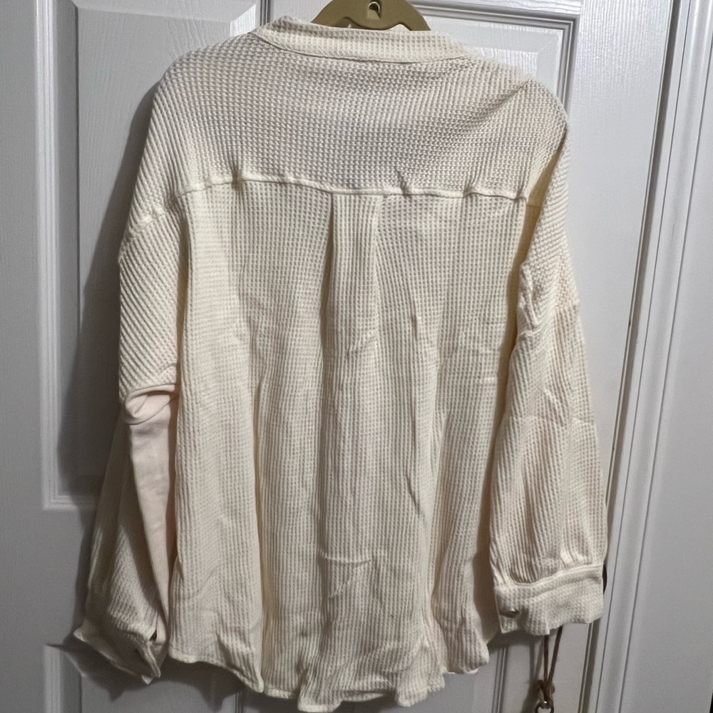 Size large shacket cream color size L nwt - Picture 2 of 4